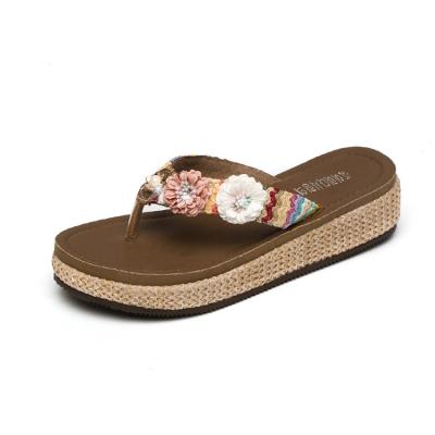 China Comfortable Best And Cheapest Women Summer Canvas Slippers Casual Slides Beach Shoes For Wholesale for sale