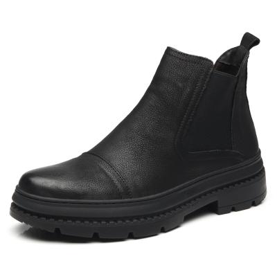 China Large Flat Size 38-47 Chelsea Heeled Ankle Boot Mens Designer Genuine Leather Chelsea Boots for sale