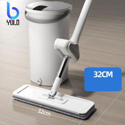 China Yolo Self Twist Yolo Self Compression Floor Mop Extrusion Manual Hand Stocked Microfiber Microfiber Flat Stocked for sale