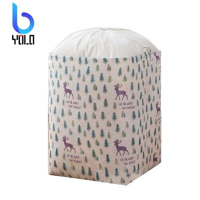 China Modern Portable Large Yolo Laundry Drawstring Baskets Cotton Laundry Bag Hamper Waterproof Folding Organizer For Laundry for sale