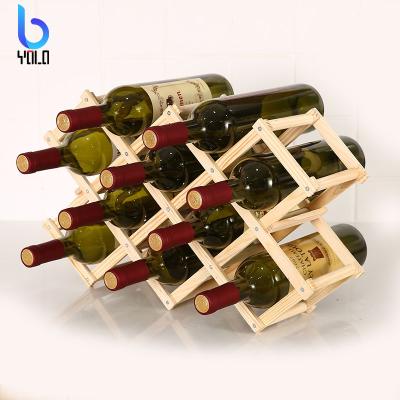 China Stored Durable Collapsible Yolo Honeycomb Shaped Creative Solid Bamboo Foldable Wine Rack Red Wine Rack for sale