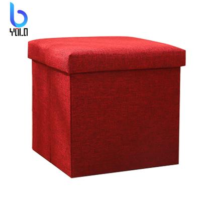 China 2022 Multiple Colors Collapsible Foldable Storage Case Fabric Storage Stools Ottoman Bench Stools for sale