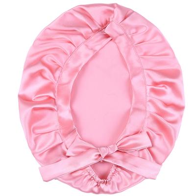 China 2021 New Design Four Seasons 100% Mulberry Silk Turbn Sleep Hat With Elastic Band Silk Women Wrap Hair Hood for sale