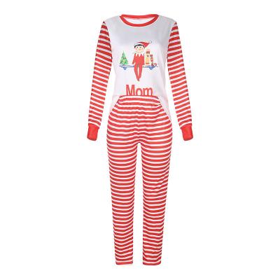 China Family Christmas Pajamas Vacation Cotton Breathable Pajamas Red and White Striped Matching Pajamas Set for sale