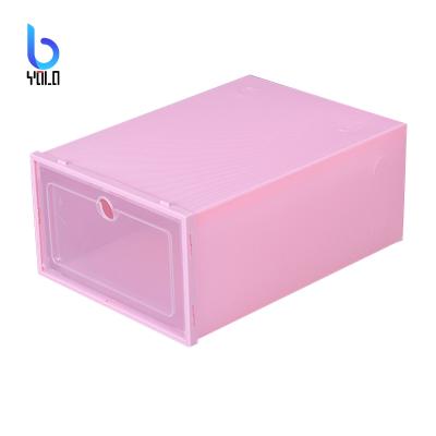 China Yolo Adjustable Combination Shoe Storage Box (Other) Stackable Clear Plastic Clear Plastic Transparent Case for sale