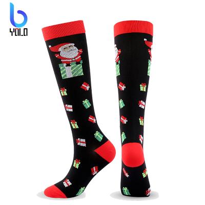 China Breathable Medium Tube Christmas Mens And Womens Socks Outdoor Sports Socks Adult Running Pressure Socks for sale