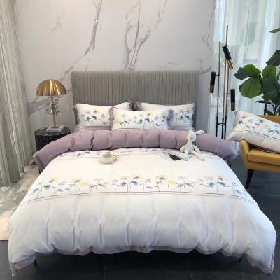 China Nondisposable Excellent Printing Purple Soft Duvet Cover King And Queen Size Hotel Comforter Bedding Sets Luxury Bedding Sets for sale