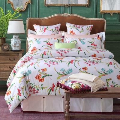 China Wholesale Nondisposable 100% Cotton Printed Luxury Bed Sheet White Duvet Cover Bedding Set Set In Stock for sale