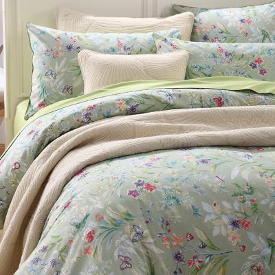 China Nondisposable Wholesale Customize Green 100%cotton Bed Sheets 4pcs Satin Bedding Sets For Home Use for sale