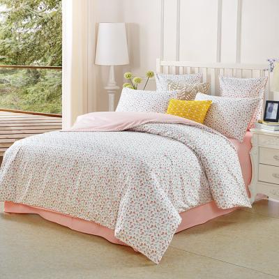 China Nondisposable Luxury White Printed Comforter Set Queen Size Dyed Sheets Cotton Bedding Set for sale