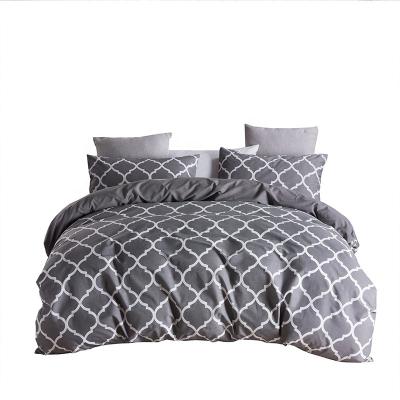 China Nondisposable Wholesale UK Large Comforter Duvet Cover Printed Polyester 3 Pcs Bedding Sets for sale