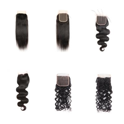 China Body Wave Departure 150% Density Virgin Hair Unprocessed 4*4 Lace Closure With Baby Hair for sale