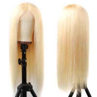 China Directly Wholesale HD 613 Virgin Hair Raw Lace Front Wig Blonde Straight Lace Wigs For Women Peruvian Color 4x4 Lace Closure Wig for sale