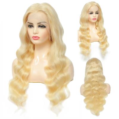 China Best Quality Body Wave 613 Blonde Hair Wigs , Remy Body Wave Brazilian Virgin Human Hair 613 Wig 100% Lace Front Wig 13X4 for sale