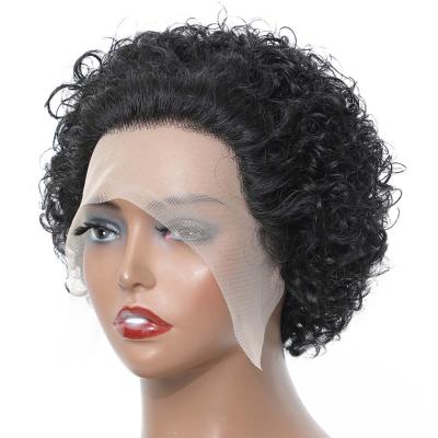 China Jerry Curl Cheap Short Pixie Wig Curly Black Virgin Hair Indian Raw Cuticle Aligned Hair Wig Pixie Curls Wig Pixie Cut Hair for sale