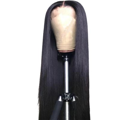 China Brazilian Straight Lace Front Human Hair Closure Wig Natural Color Silky Straight For Women Virgin Color Cuticle Aligned 4X4 Lace Closure Wig for sale