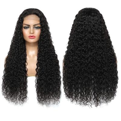 China Water Wave Pre Plucked 8-32inch HD Indian Hair 4x4 Lace Closure Water Wave Wig,Wholesale 4x4 HD Lace Closure Wigs For Black Women for sale