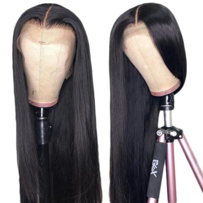 China Hot Selling Straight 13x6 Straight Lace Front Wigs Brazilian Virgin Human Hair Wig Pre Plucked Natural With Baby Hair Wig For Black Female for sale