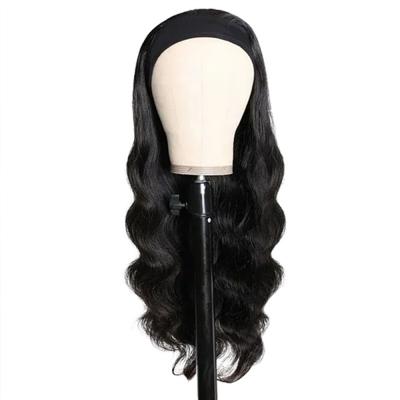 China Hot Sale Virgin Remy Human Cuticle Aligned Body Wave Raw Indian Hair No Lace Wigs For Black Women Glueless Headband Wig for sale