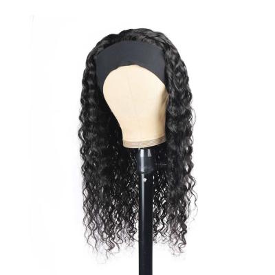 China Hot Sale Curly Raw Indian Virgin Remy Human Cuticle Aligned Kinky Curly Hair None Lace Wigs For Color Women Glueless Headband Wig for sale