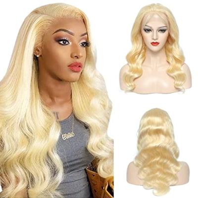 China RTS 13x4 HD Body Lace Front Wigs Brazilian Virgin Human Hair Blonde Wig Pre Plucked Natural With Baby Hair 613 Wig For Black Female for sale