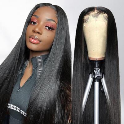 China CSHot Straight Sell 13x6 Straight Lace Front Wigs Brazilian Virgin Human Hair Wig Pre Plucked Natural With Baby Hair Wig For Black Female for sale