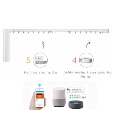 China Google remote control electric custom alexa length track curtain heavy duty tuay wifi motorized electric smart curtain for sale