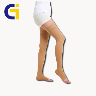 China For Varicose (Class 2) for Varicose Toe Nylon Thigh High Compression Open Stockings for sale