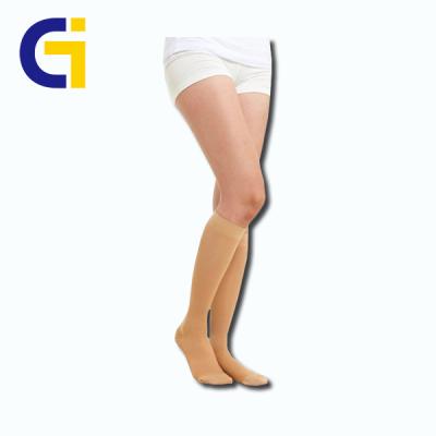 China For Best Quality Varicose Beige Knee High Nylon Stockings Compression Socks for sale