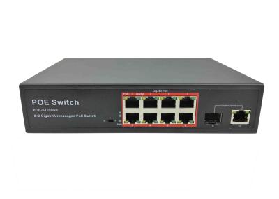 China POE-S1108GB(8GE+1GE+1GE SFP)_8 Port Gigabit IEEE802.3af/at PoE Switch with 150W Built-in power supply (Newly Developed) for sale