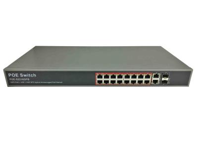 China POE-S2216GFB (16FE+2GE+2GE SFP) 16 Port 100Mbps IEEE802.3af/at PoE Switch 300W Built-in Power Supply (Newly Developed) for sale