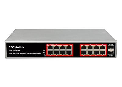 China POE-S0216GFB (16FE+2GE SFP) 16 Port 100Mbps IEEE802.3af/at PoE Switch 300W Built-in Power Supply (Newly Developed) for sale