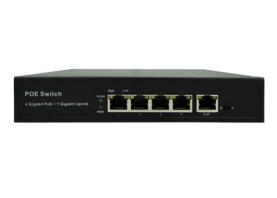 China Latest POE-S1004GB 4xGigabit PoE + 1xGigabit Uplink IEEE802.3af/at PoE Switch (80W Power Source) for sale