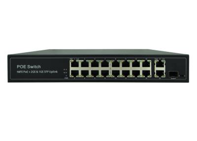 China Latest POE-S2116GFB 16x100Mbps PoE + 2xGigabit Uplink IEEE802.3af/at PoE Switch (Built-in 150W/300W Power Source) for sale