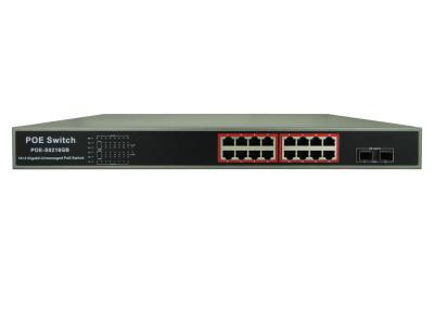 China Latest POE-S0216GB 16x1000Mbps PoE + 2xGigabit SFP Uplink IEEE802.3af/at PoE Switch (Built-in 350W Power Source) for sale