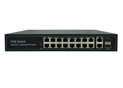 China Latest POE-S2216GB 16x1000Mbps PoE + 4xGigabit Uplink IEEE802.3af/at PoE Switch (Built-in 300W Power Source) for sale