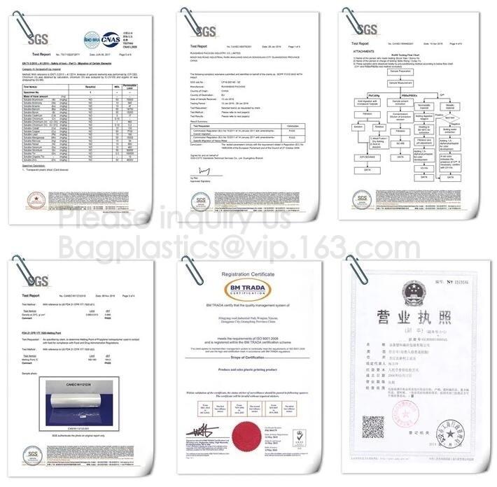 HACCP SGS TESTING REPORT - YANTAI BAGEASE SLIDER ZIPPER POUCH BAGS CO.,LTD.