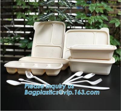 China Take Away Fast Food, Compartment Packing Box, Containers, Starch Biodegradable, Environmental Lunch Meal Box for sale