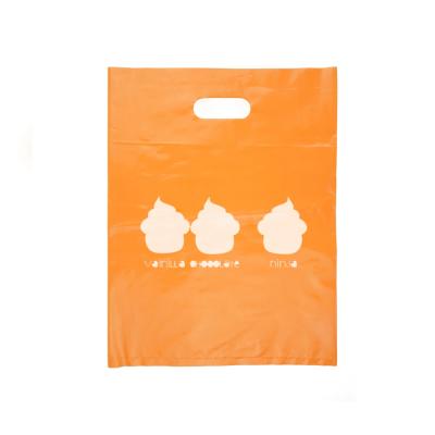 China Eco-Friendly Die Cut Handle Logo Printing Plastic Bag Goods Shopping Recycable Bag Goods Bags for sale