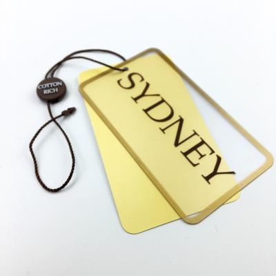 China Custom Printing PVC Transparent Clear Plastic Hang Tags Viable For T Shirts for sale