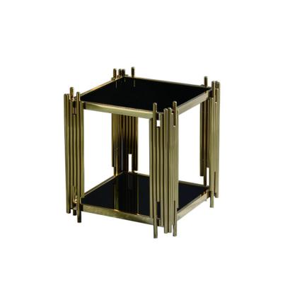 China Modern mirrored glass marble console table (other) Nordic adjustable stainless steel antique acrylic black luxury gold table hall with mirror for sale