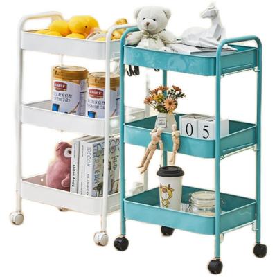 China Colorful Modern Metal Kitchen Storage Cart Cart With Wheels for sale