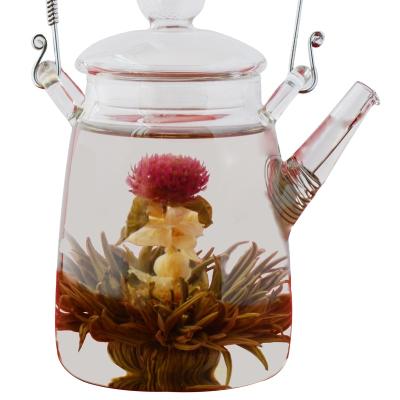 China Users can watch the blooming tea dance in the cup beautiful flower tea flower tea ball green Jasmine Handmade Chinese blooming blooming tea for sale