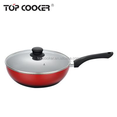 China Viable Color Changed Nonstick Aluminum Press Cookware Induction Wok Pan for sale