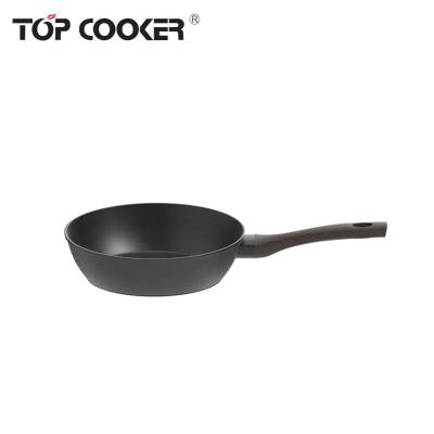 China Viable Forged Aluminum Black Non-Stick Deep Fryer Pan with Induction Base for sale