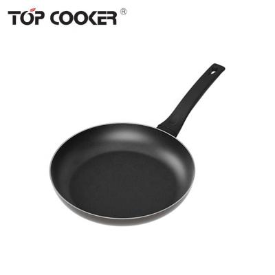 China Sustainable Good Quality Pressed Egg Aluminum Black Nonstick Frying Pan With Induction Bottom for sale