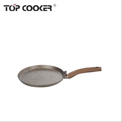 China Sustainable Hot Sale Pressed Aluminum Marble Coating Pizza Crepe Pan for sale