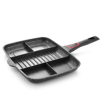 China 5-in-1 Breakfast Master Marble Divided Pan 5-in-1 Grill Non-Stick Aluminum Induction Skillet for sale