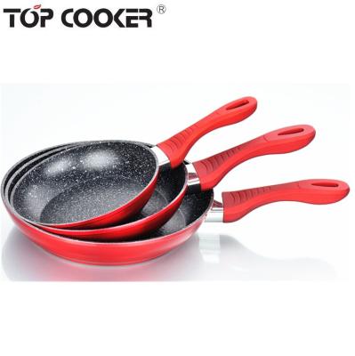 China Viable Forged Aluminum Marble Fry Pan Cookware Set for sale