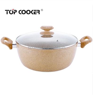 China Marble Coating Casserole Forged Aluminum Easy To Clean Sustainable for sale